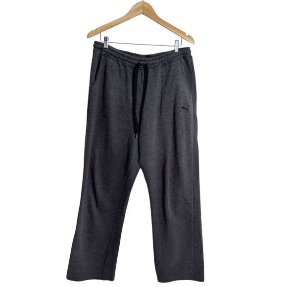 Puma Gray Sweatpants Lounge Wear Size Large Drawstring Logo - Picture 1 of 5